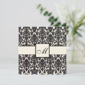 PixDezines Flora Damask/DIY背景色 招待状 (スタンド正面)