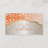 PixDezines flora damask/orange 名刺 (裏面)