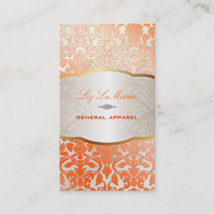 PixDezines flora damask/orange 名刺