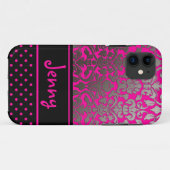 PixDezines Flora Damask/Pink+Black/DIYカラー Case-Mate iPhoneケース (裏面(横))