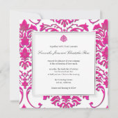 PixDezines FLORENTIUS DAMASK/ホットピンク 招待状 (裏面)
