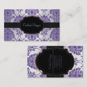 PixDezines florentius damask/purple 名刺 (正面/裏面)