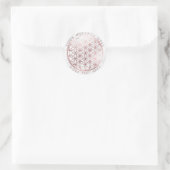 PixDezines FLOWER OF LIFE FAUX ROSE GOLD+MARBLE ラウンドシール (バッグ)