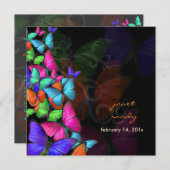 PixDezines Fluttering By/Neonカラー/DIY背景 招待状 (正面/裏面)