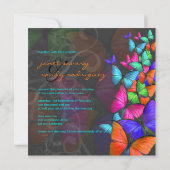 PixDezines Fluttering By/Neonカラー/DIY背景 招待状 (裏面)