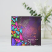 PixDezines Fluttering By/Neonカラー/plum 招待状 (スタンド正面)