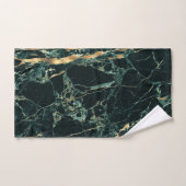 PixDezines FOREST GREEN MARBLE+FAUX GOLD VEINS バスタオルセット (ハンドタオル)