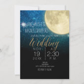 PixDezines Full Moon Midnight Sky/Collage NASA 招待状 (裏面)