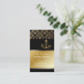 PixDezines gchandelier Damask/ Black +金ゴールドレース 名刺 (スタンド正面)
