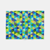 PixDezines geometric/adjustable/peacock colors/ フリースブランケット (正面(横))