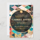 PixDezines Geometric Trianglesバー（ユダヤ教の）バル・ミツバー 招待状 (裏面)