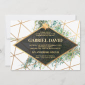 PixDezines Geometric Trianglesバー（ユダヤ教の）バル・ミツバー 招待状 (裏面)