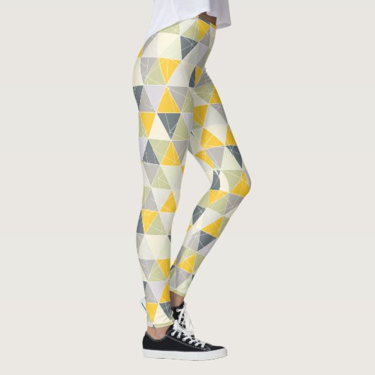 PixDezines Geometric/Yellow/Gray レギンス (右)