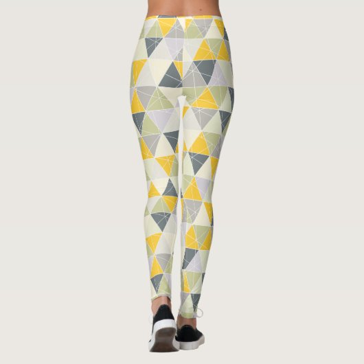 PixDezines Geometric/Yellow/Gray レギンス (裏面)