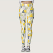 PixDezines Geometric/Yellow/Gray レギンス (正面)