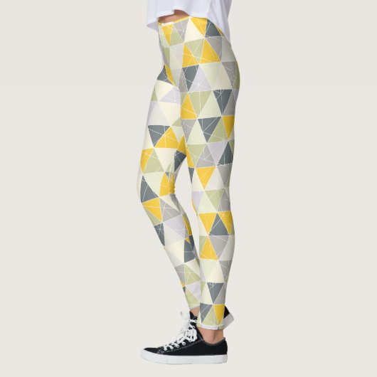 PixDezines Geometric/Yellow/Gray レギンス (左)