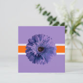 PixDezines Gerbera、紫/暗の背景色 招待状 (スタンド正面)