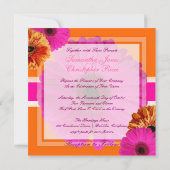 PixDezines Gerbera、orage+passion pink/diyカラー 招待状 (裏面)