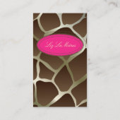 PixDezines Giraffeプリント、ブラウン 名刺 (裏面)