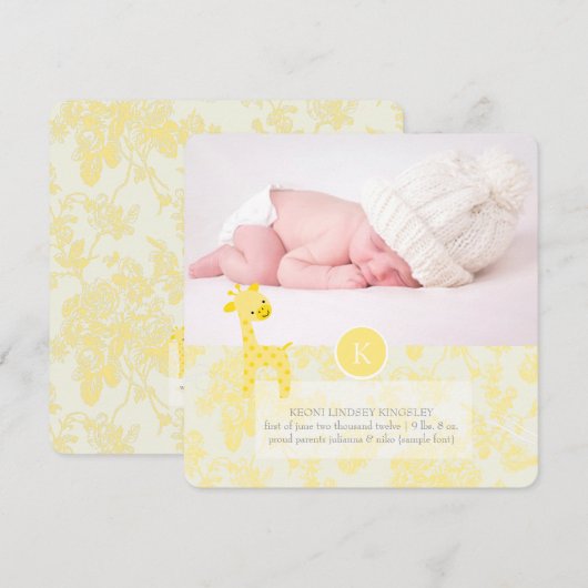 PixDezines giraffe+toile 案内状 (正面/裏面)