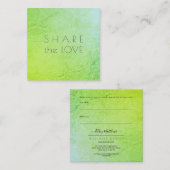 PixDezines Glam共有ザラブグリーングラデーション スクエア名刺 (正面/裏面)