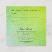 PixDezines Glam共有ザラブグリーングラデーション スクエア名刺 (裏面)