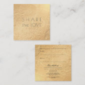 PixDezines Glam共有ザラブフェイク金ゴールド スクエア名刺 (正面/裏面)