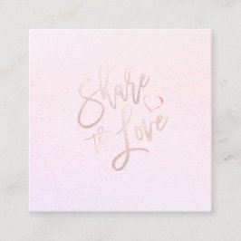 PixDezines Glam共有ザラブ赤面ピンクハート スクエア名刺