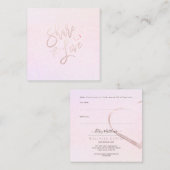 PixDezines Glam共有ザラブ赤面ピンクハート スクエア名刺 (正面/裏面)