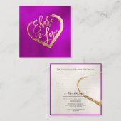 PixDezines Glam共有ザラヴフェイク金ゴールドマゼンタ スクエア名刺 (正面/裏面)