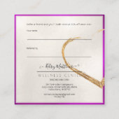 PixDezines Glam共有ザラヴフェイク金ゴールドマゼンタ スクエア名刺 (裏面)