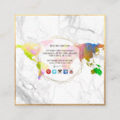 PixDezines GOINGグローバルモノグラム/フェイク金ゴールド スクエア名刺 (裏面)