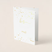 PixDezines Gold Foil Calligraphy Her Vows 箔カード (正面)