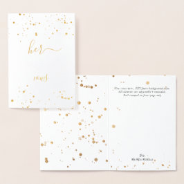 PixDezines Gold Foil Calligraphy Her Vows 箔カード
