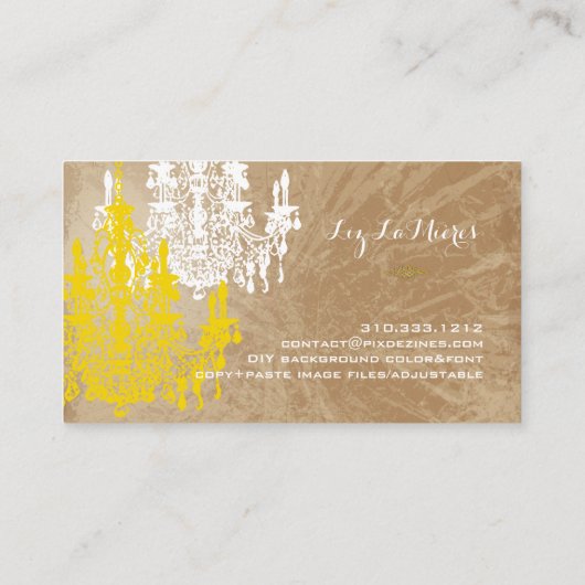 PixDezines goldenrod chandelier/DIYカラー 名刺 (裏面)