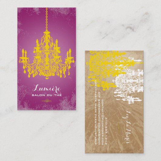 PixDezines goldenrod chandelier/DIYカラー 名刺 (正面/裏面)