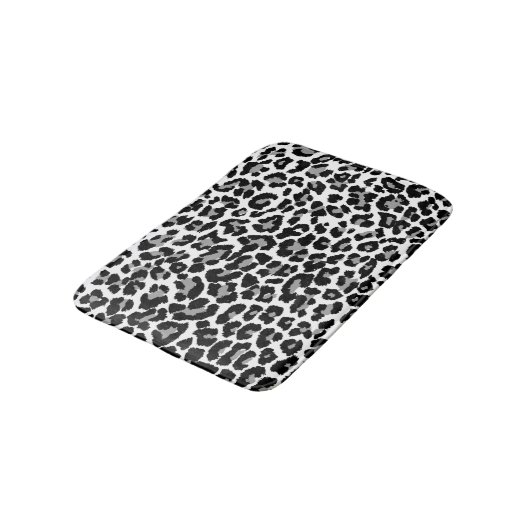 PixDezines Gray Leopard Print/DIY背景色 バスマット (アングル)
