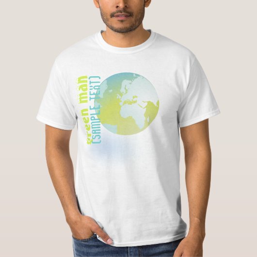 PixDezines Green Man、globe Tシャツ (正面)
