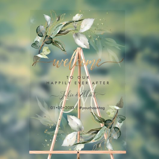 PixDezines Greenery Gum素朴 Eucalyptusへようこそ アクリルサイン (ニュートラル)