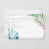 PixDezines Greenery Palm Fronds宿泊施設 出欠カード (裏面)