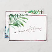 PixDezines Greenery Palm Fronds宿泊施設 出欠カード (正面/裏面)