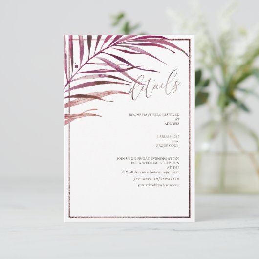 PixDezines Greenery Palm Fronds詳細 出欠カード (スタンド正面)