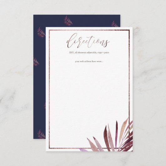 PixDezines Greenery Palm Front方向 出欠カード (正面/裏面)