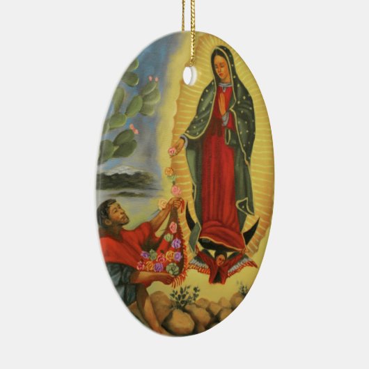 PixDezines Guadalupのレディ、カスタマイズ可能な文字 セラミックオーナメント (右)