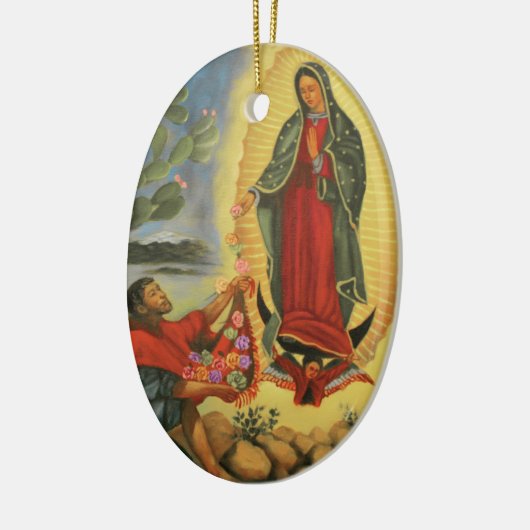 PixDezines Guadalupのレディ、カスタマイズ可能な文字 セラミックオーナメント (左)