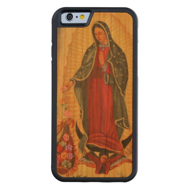 PixDezines  Guadalupeの聖母 CarvedウッドiPhoneケース (裏面)