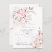 PixDezines H2さくらんぼ花ブライダルブランチ セーブザデート (正面/裏面)