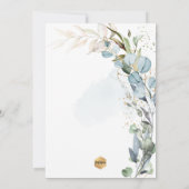 PixDezines H2ほこりっぽいブルーガム葉バプテスマ 招待状 (裏面)