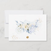 PixDezines H2ほこりっぽいブルーバラバプテスマ 招待状 (裏面)