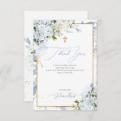 PixDezines H2ほこりっぽいブルーバラバプテスマ 招待状 (正面/裏面)